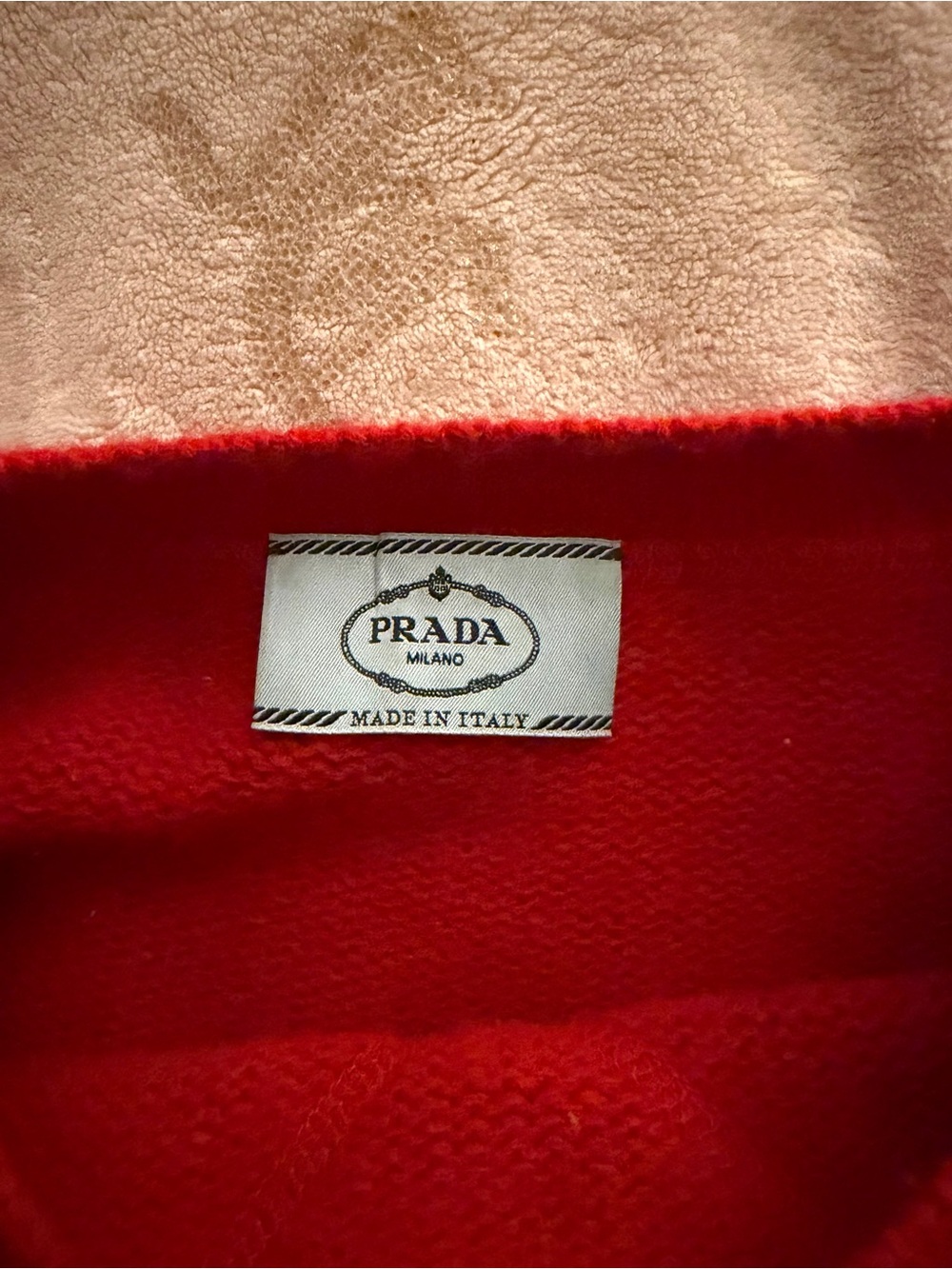 Prada Red Milano Wool And Cashmere Crew- Neck Sweater - Picture 3 of 6